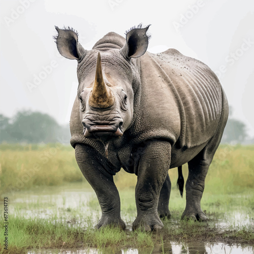 high resolution Illustration of a rhinoceros