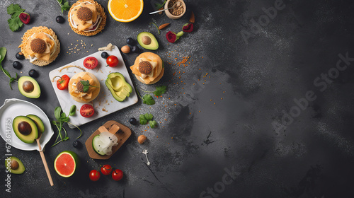 food still life background with space for text