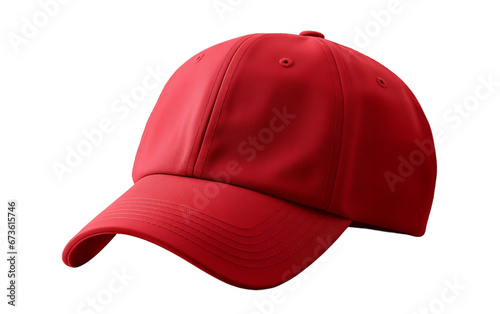 Stylish red Cap isolated on transparent background.