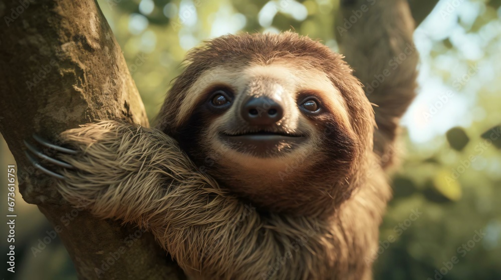 Fototapeta premium a sloth with a human face
