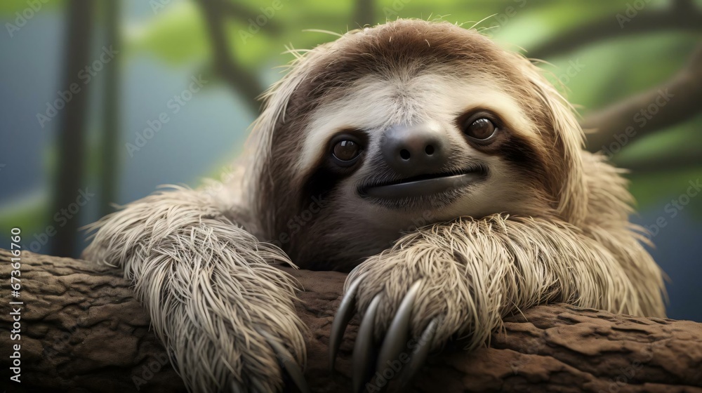 Fototapeta premium a sloth with a human face