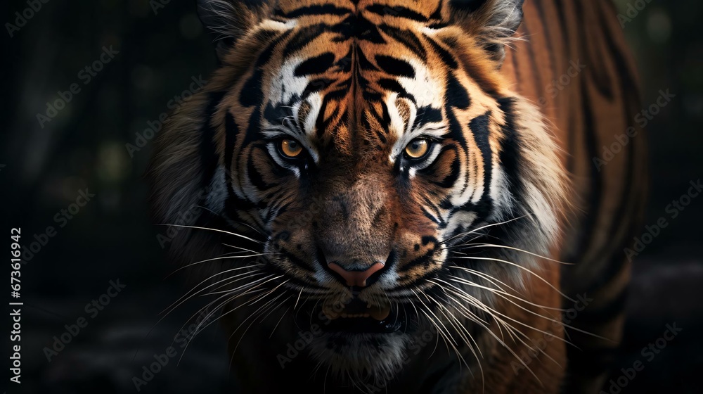 Obraz premium a tiger looking at the camera