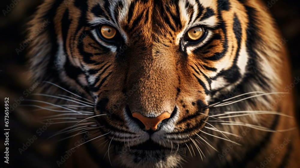 a close up of a tiger