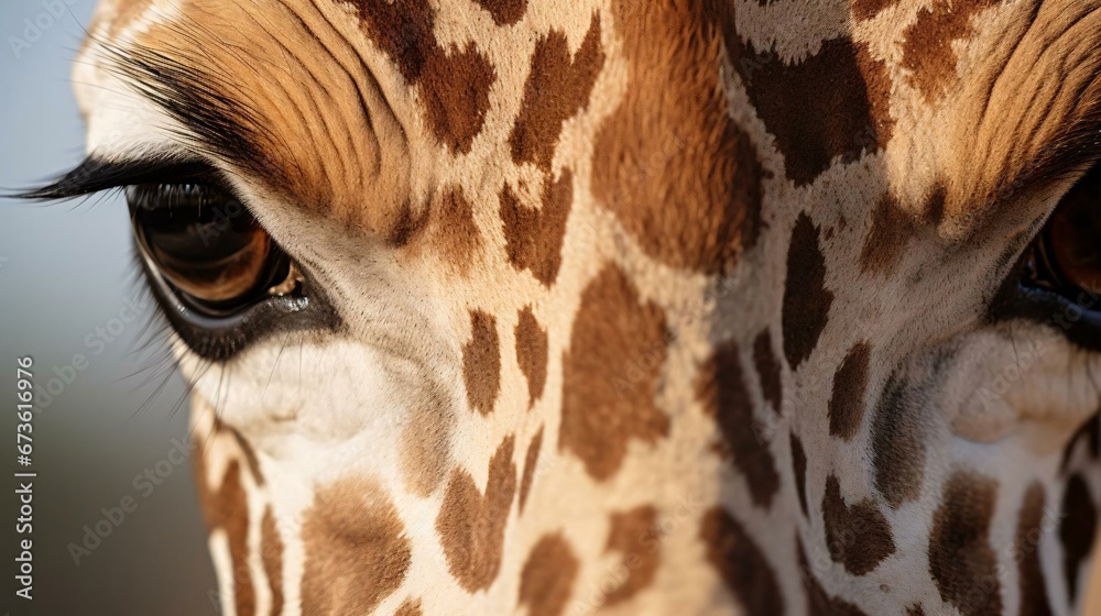 a close up of a giraffe's face