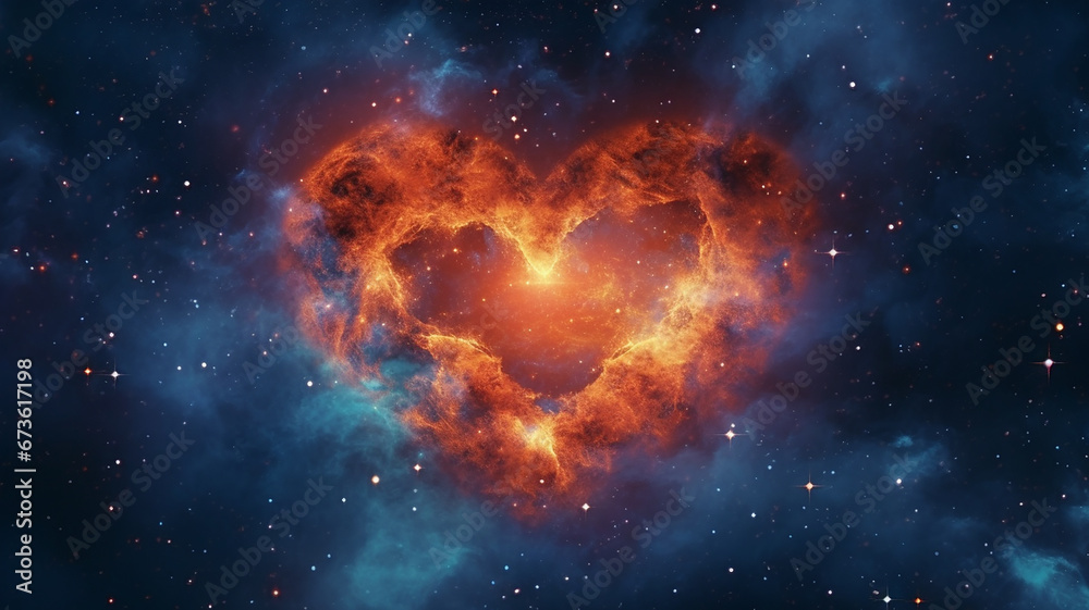 The middle of the Heart nebula in the constellation of Cassiopeia.