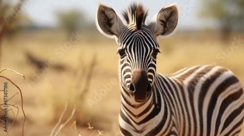a zebra standing in a field