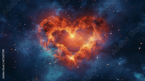 The middle of the Heart nebula in the constellation of Cassiopeia.