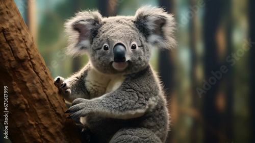a koala bear on a tree