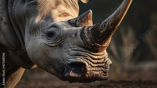 Photo a close up of a rhino