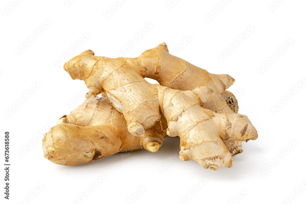 Fresh ginger root isolated on white background Fresh ginger root isolated on white background