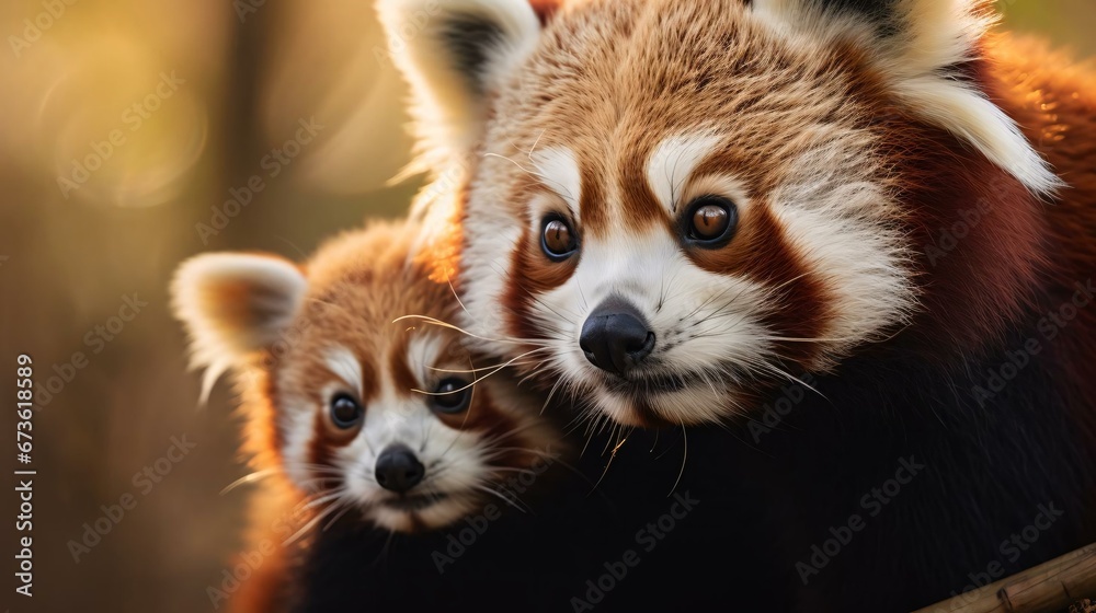 Fototapeta premium a couple of raccoons