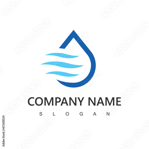 Abstract Drop water logo design concept