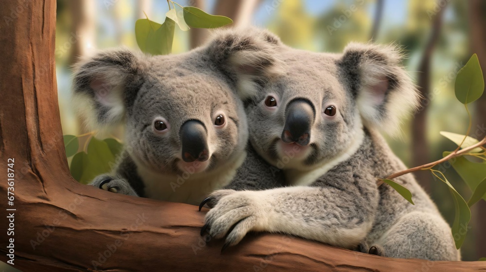 koalas hugging each other koalas hugging each other