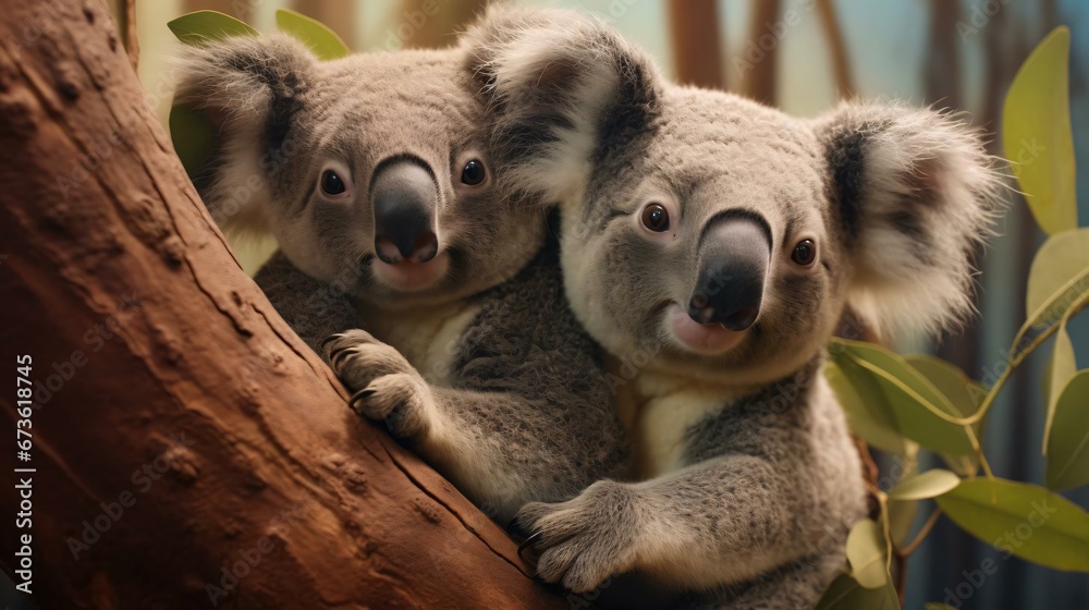 Obraz premium koalas in a tree
