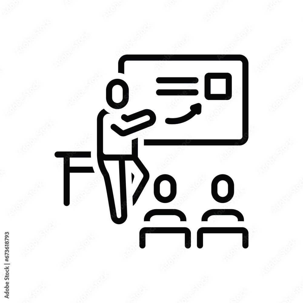 Black line icon for coaching Black line icon for coaching
