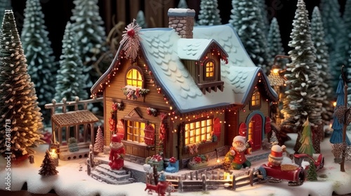 Christmas house in the forest