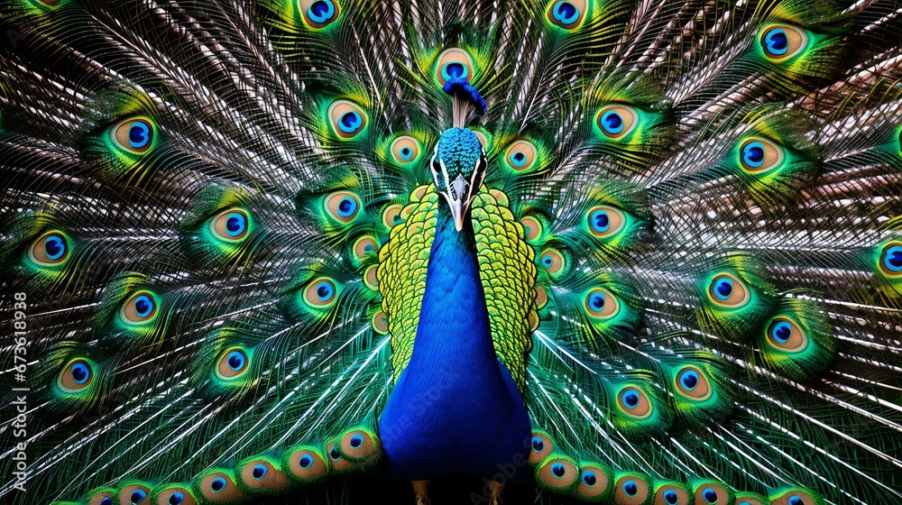 Obraz premium a peacock with its feathers spread