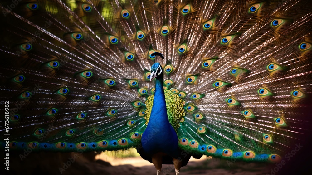 Obraz premium a peacock with its feathers spread