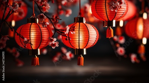 Chinese Style Abstract Backgroundchinese Lantern Red , Happy New Year Background ,Hd Background
