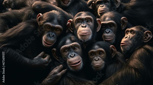 a group of monkeys photo