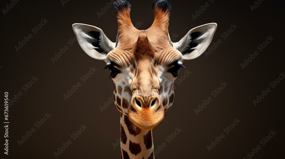 Obraz premium a giraffe with horns