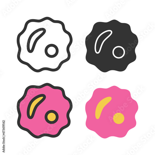 Bacteria, microbe, virus outline vector icon set