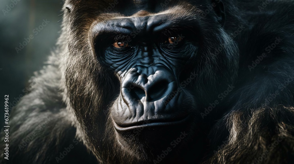 a close up of a gorilla a close up of a gorilla