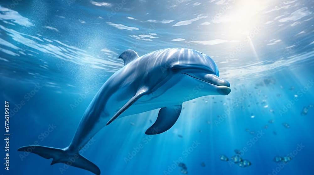 Obraz premium a whale swimming in the water