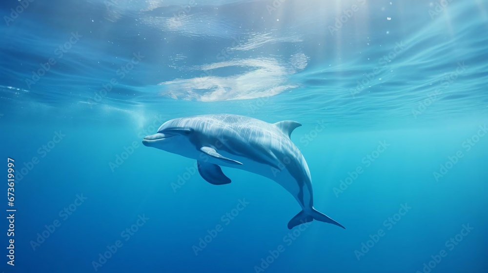 Fototapeta premium a whale swimming in the water