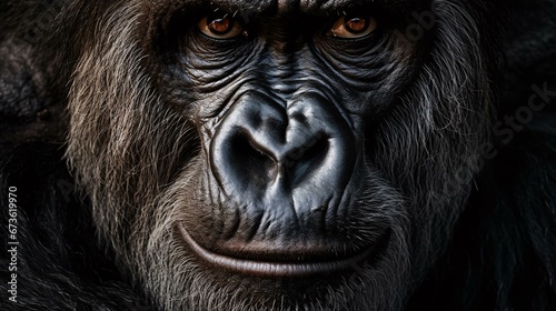 a close up of a gorilla