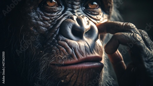 a close up of a gorilla