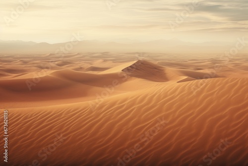 Aerial background of a vast desert landscape with dunes and solitude
