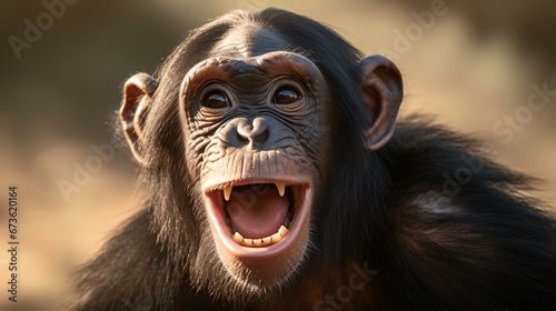 a monkey with its mouth open © KWY