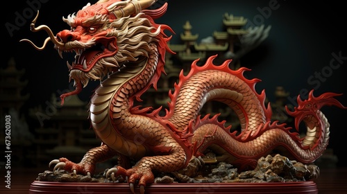 Golden Dragon Red Background  Happy New Year Background  Hd Background