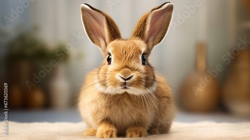 a brown and white bunny