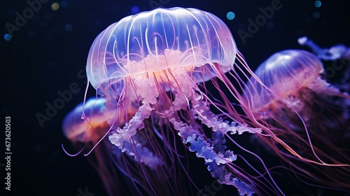 a close-up of a jellyfish