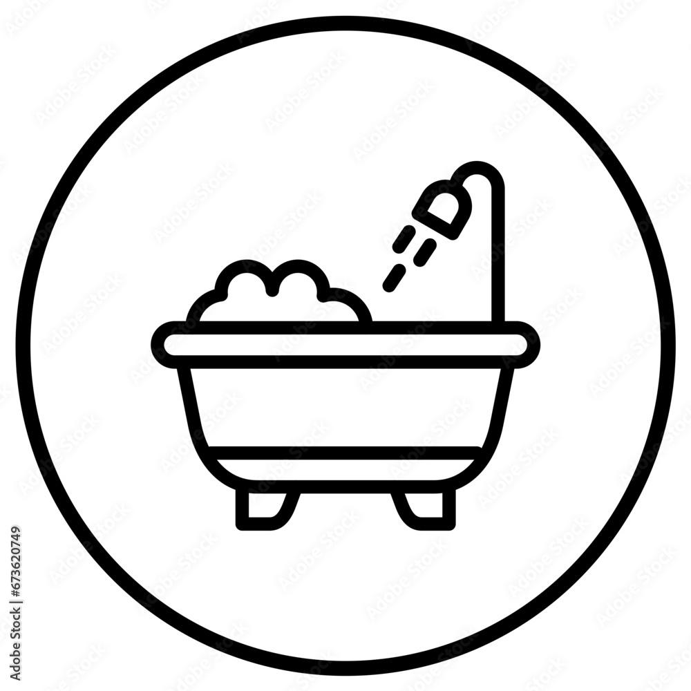 Bathtub Vector Icon Design Illustration Bathtub Vector Icon Design Illustration