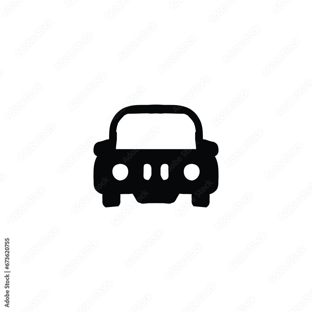 Car icon. Simple style Car sale shop poster background symbol. Car brand logo design element