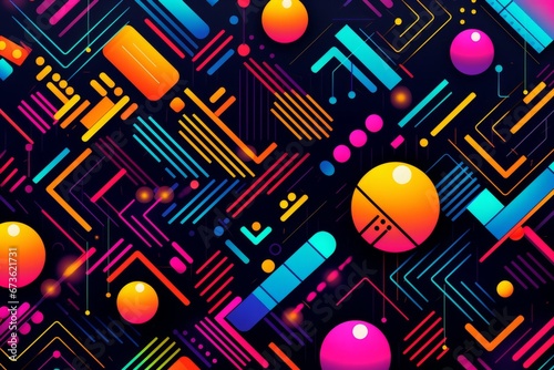 Vivid neon pattern with a retro futuristic vibe