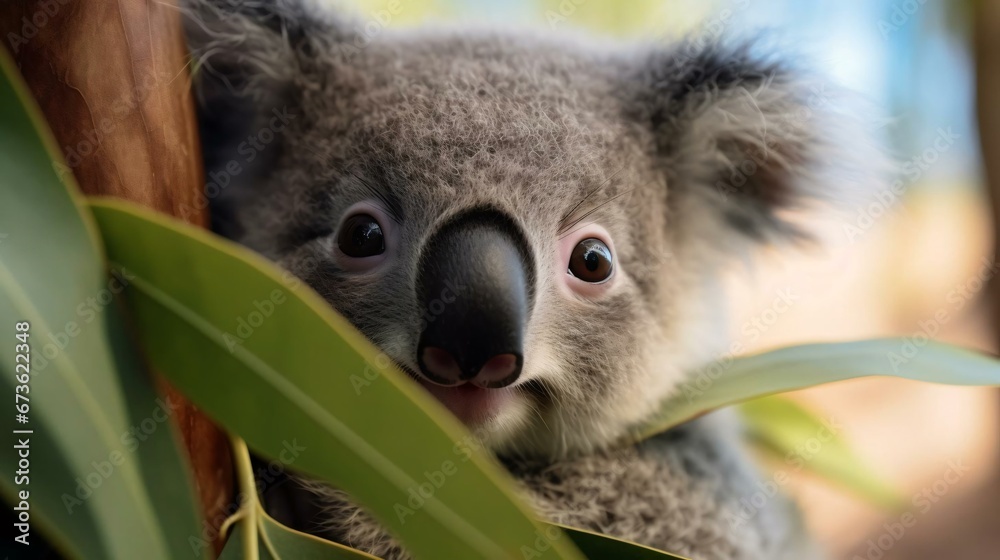 Fototapeta premium a koala bear in a leaf