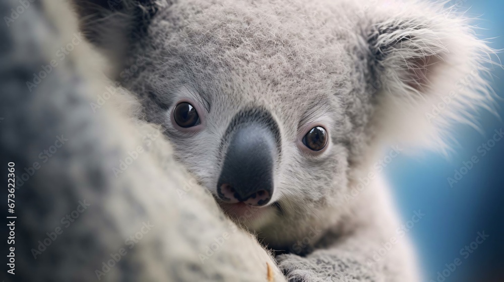 a koala bear with big eyes a koala bear with big eyes