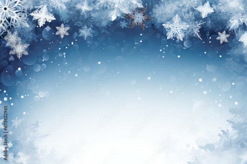 Blue and white background with snowflakes
