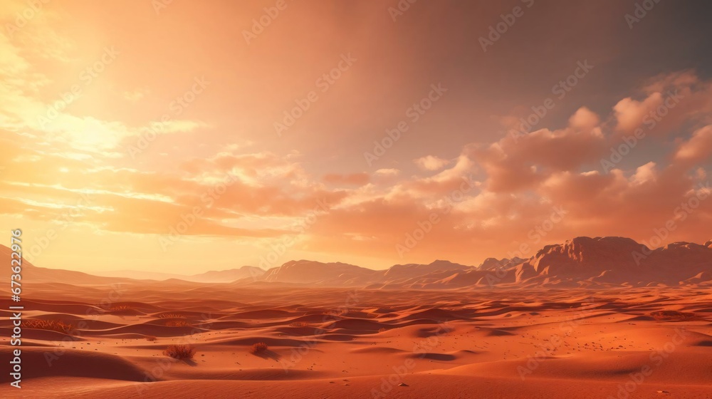 a desert landscape with mountains