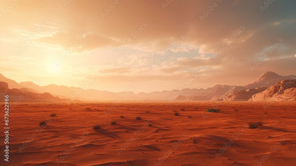 Fototapeta premium a desert landscape with mountains