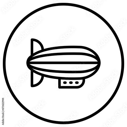 Blimp Vector Icon Design Illustration