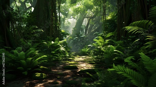 a forest with trees and plants