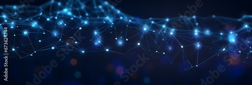 Polygonal background with dots lines.Network connection.