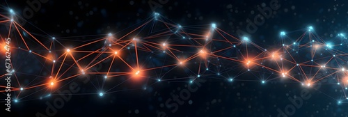 Polygonal background with dots lines.Network connection.