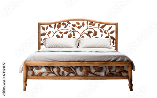 Sleep Sanctuary Navigating the Role of a Bed Frame Isolated on Transparent Background PNG.