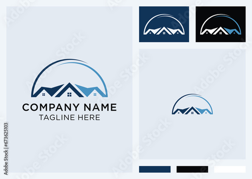 Modern home real estate vector logo template